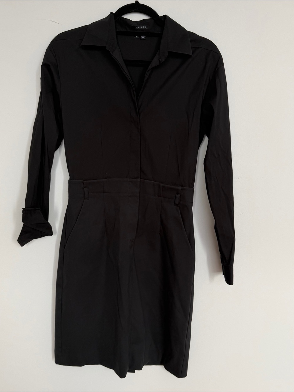 Theory Black Buttondown Dress Size 4